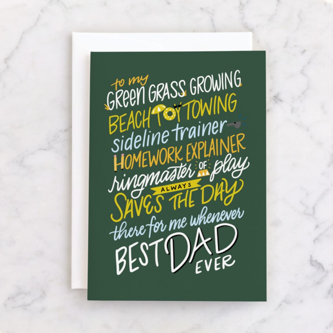 "Ringmaster of Play" - Single Greeting Cards in Evergreen by Cindy Reynolds - Front