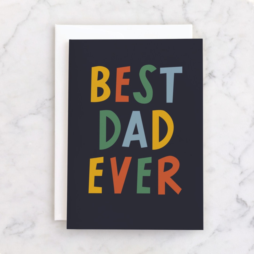 "Everything and more dad" - Single Greeting Cards in Colorful by Jessica Corliss - Front