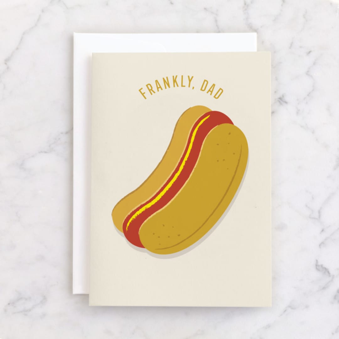 "Frankly" - Single Greeting Cards in Beige by Alexandra Cohn - Front