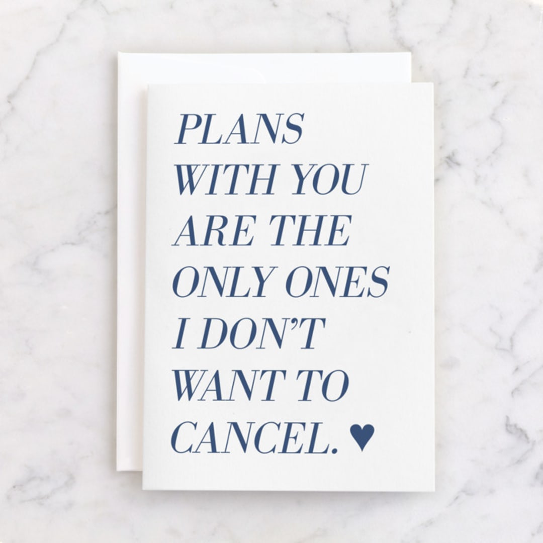 "Uncancelled Plans" - Single Greeting Cards in Parchment by Laura Condouris - Front