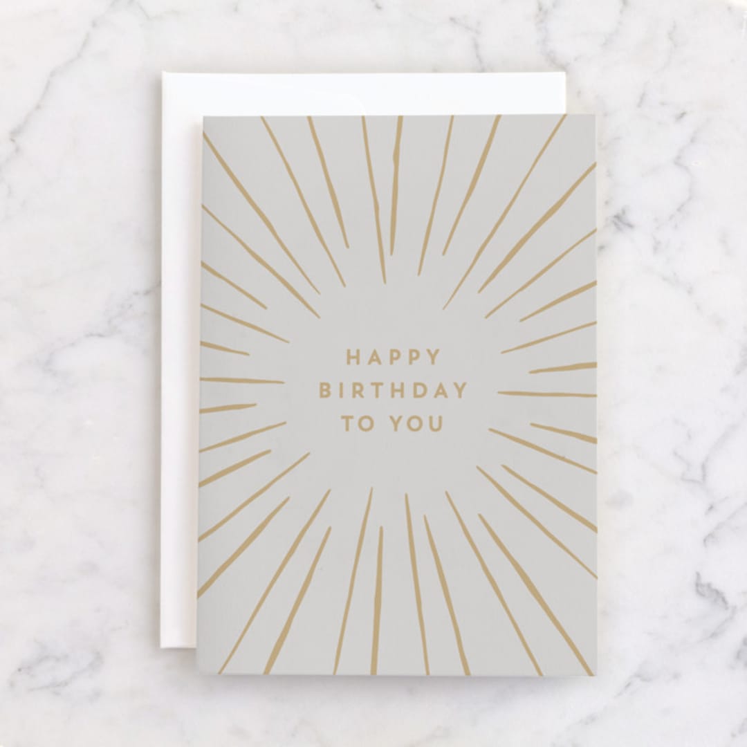 "Birthday Burst" - Single Greeting Cards in Grey by AK Graphics - Front