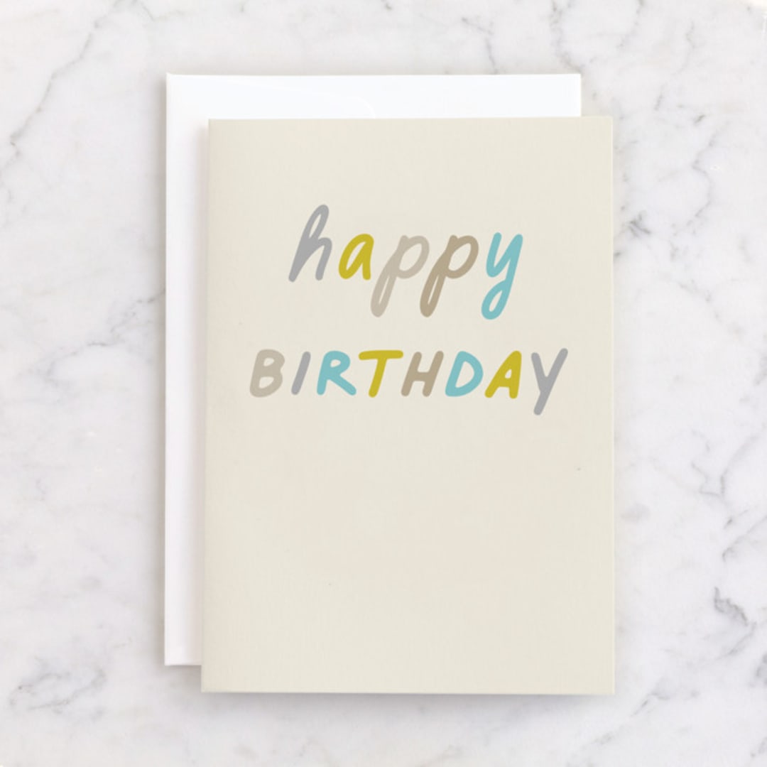 "Great Day" - Single Greeting Cards in Taupe by Louise Kay - Front