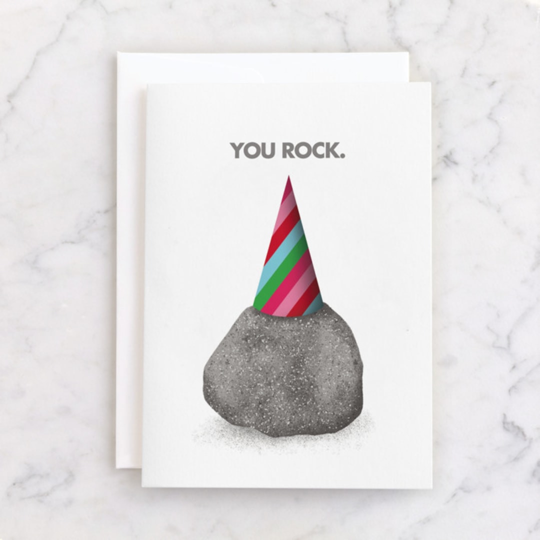 "You Rock" - Single Greeting Cards in Rock by mo kelley - Front