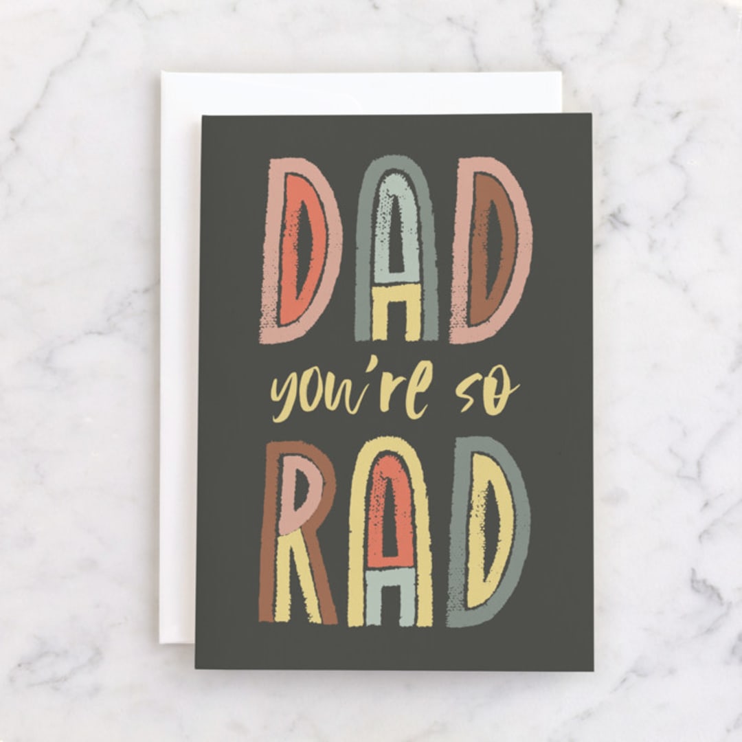 "Dad Rhyme" - Single Greeting Cards in Slate by Creo Study - Front