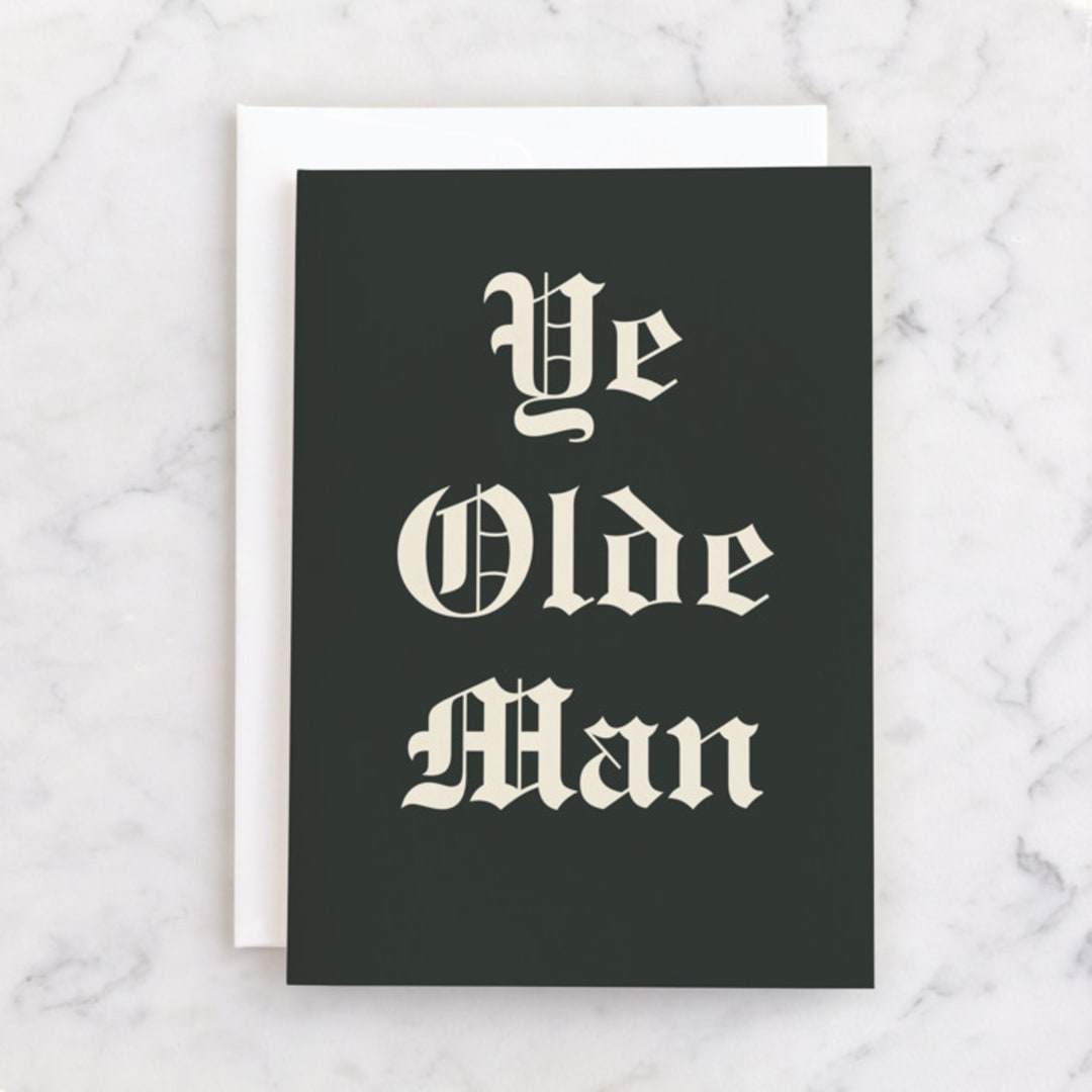 "Ye Olde" - Single Greeting Cards in Midnight by Baumbirdy - Front