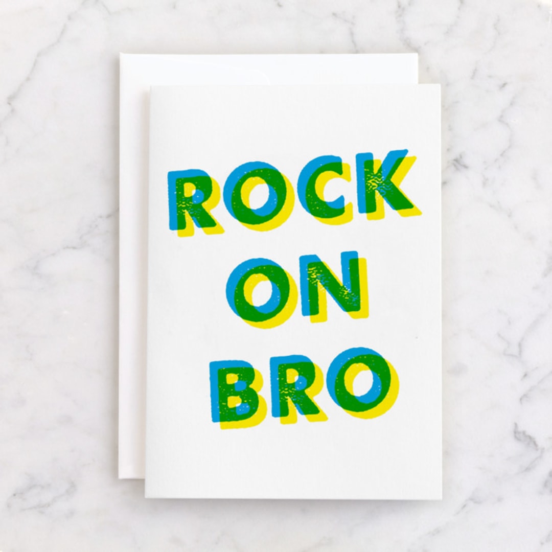 "Bro" - Single Greeting Cards in Sapphire by Tennie and Co. - Front