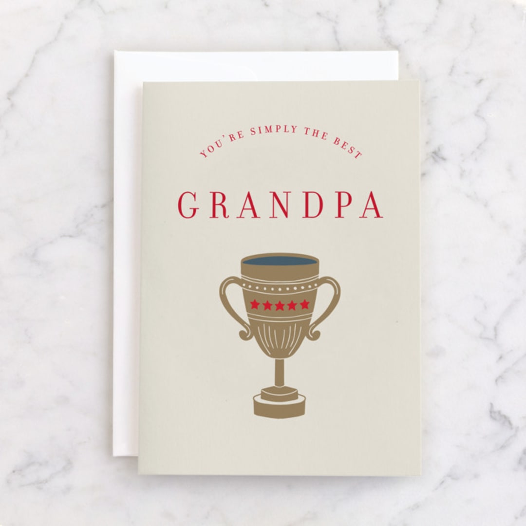 "Best Grandpa" - Single Greeting Cards in Champagne by Devika Keskar - Front