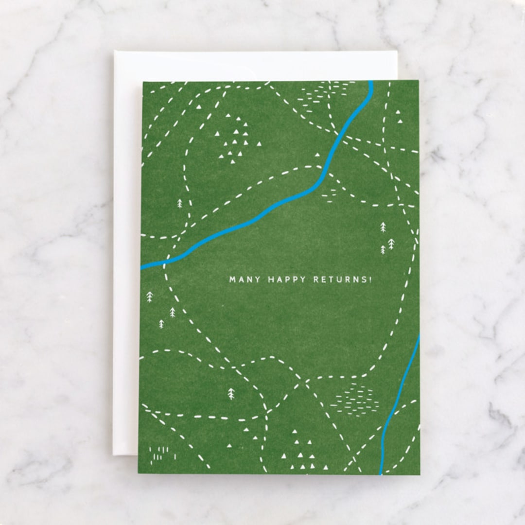 "Happy Returns" - Single Greeting Cards in Grass by Sumak Studio - Front