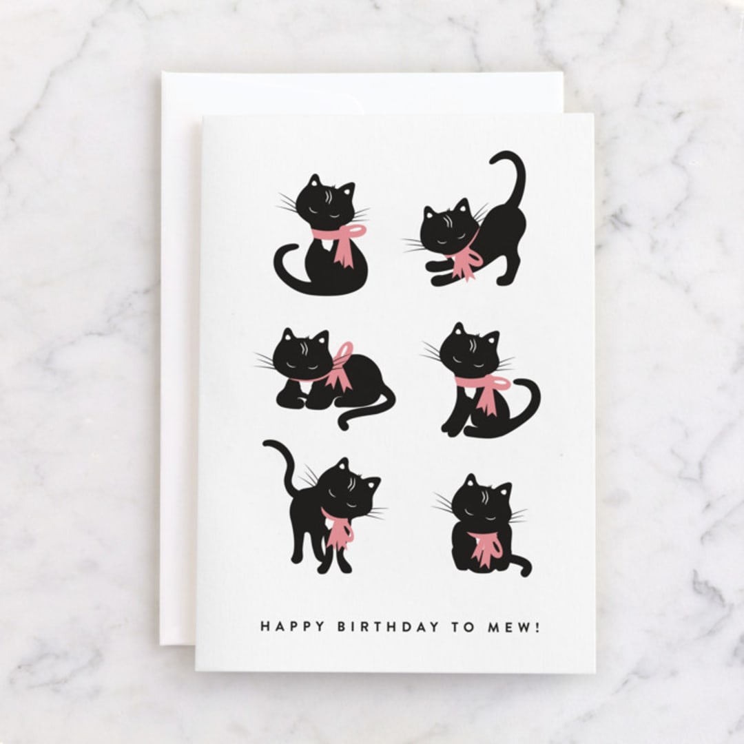 "Purrfect" - Single Greeting Cards in Ink by Kampai Designs - Front