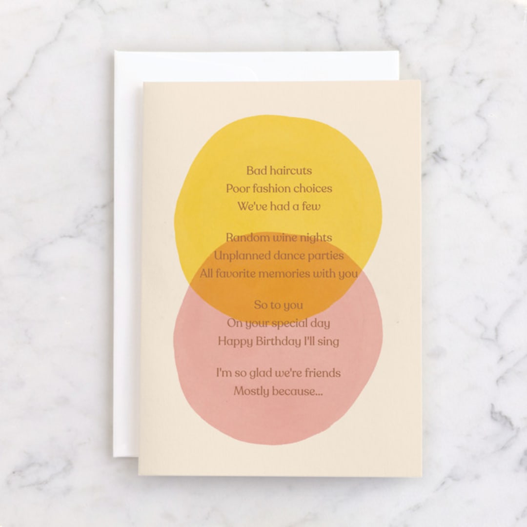 "Same Things" - Single Greeting Cards in Cream by Annie Clark - Front