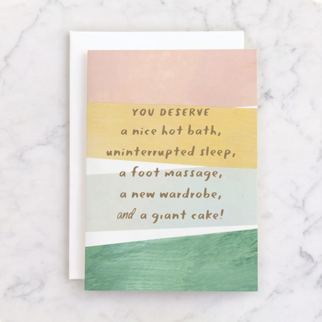 "you deserve the best" - Single Greeting Cards in Poppy by Sara Hicks Malone - Front