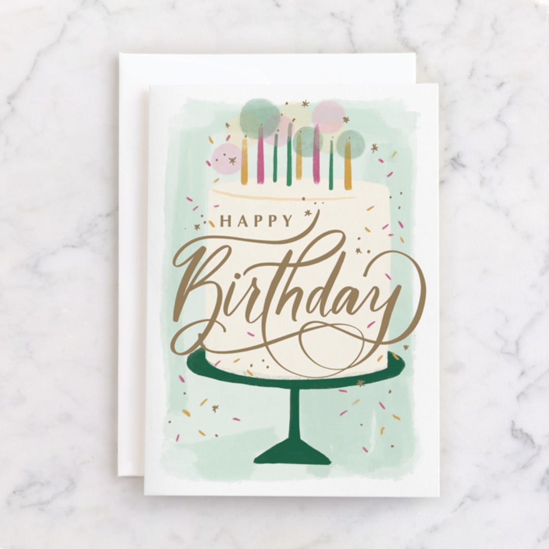 "sweet sprinkle cake" - Single Greeting Cards in Mint by Rebecca Durflinger - Front