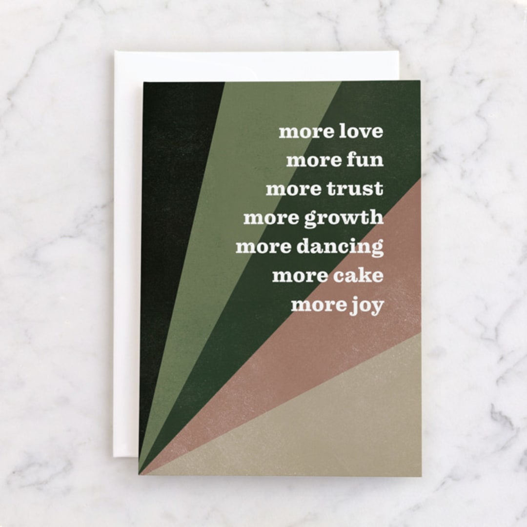 "A Year of More" - Single Greeting Cards in Forest by Amy Payne - Front