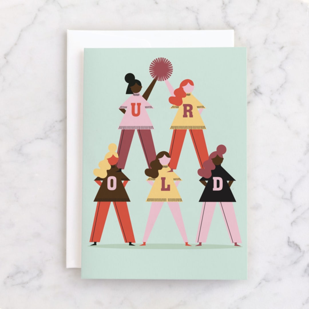 "U R Old" - Single Greeting Cards in Mint by Baumbirdy - Front