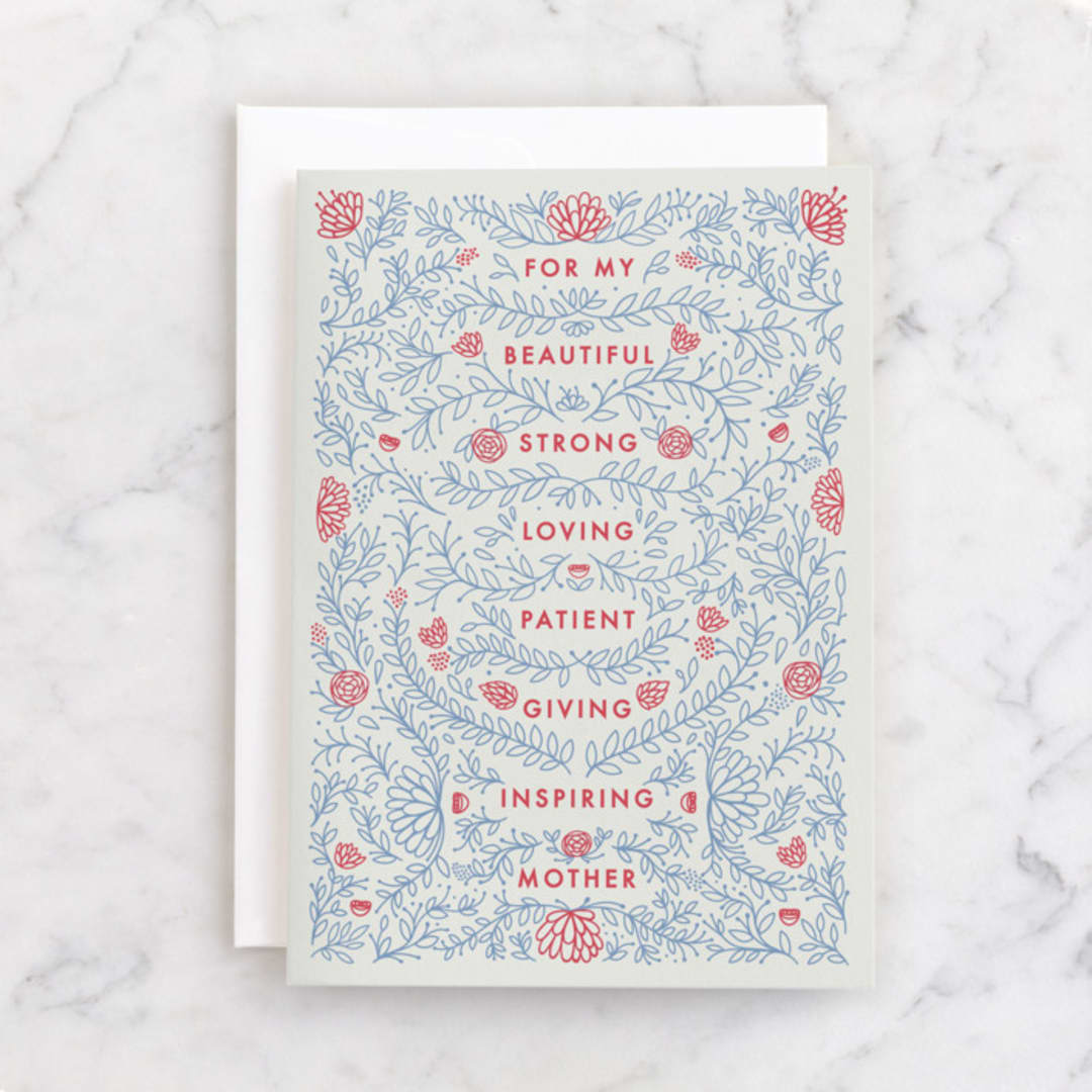 "For My Mother" - Single Greeting Cards in Rose by Menci Zaga - Front