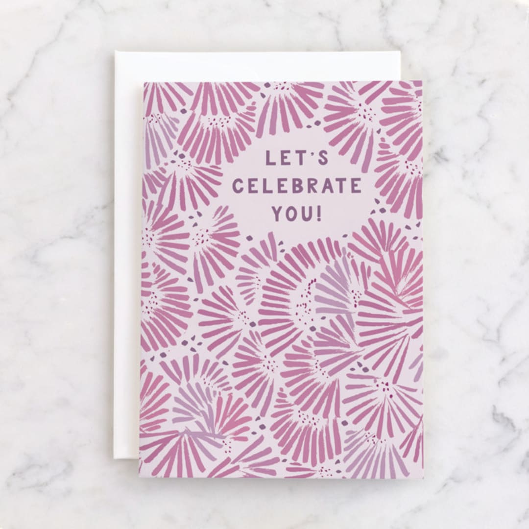 "All That You Are" - Single Greeting Cards in Plum by Christine Llewellyn - Front
