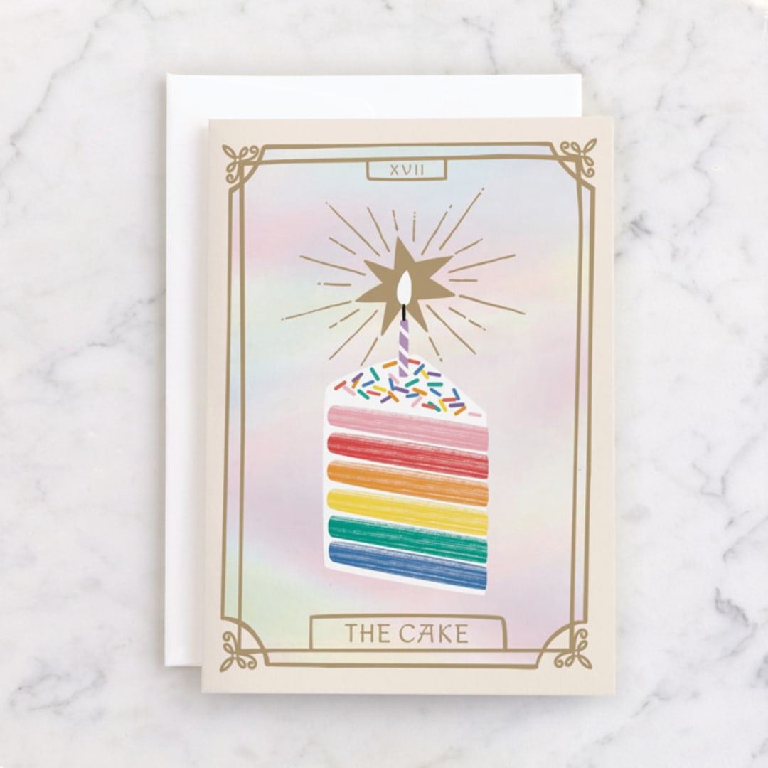 "The Star" - Single Greeting Cards in Rainbow by Nadia Hassan - Front
