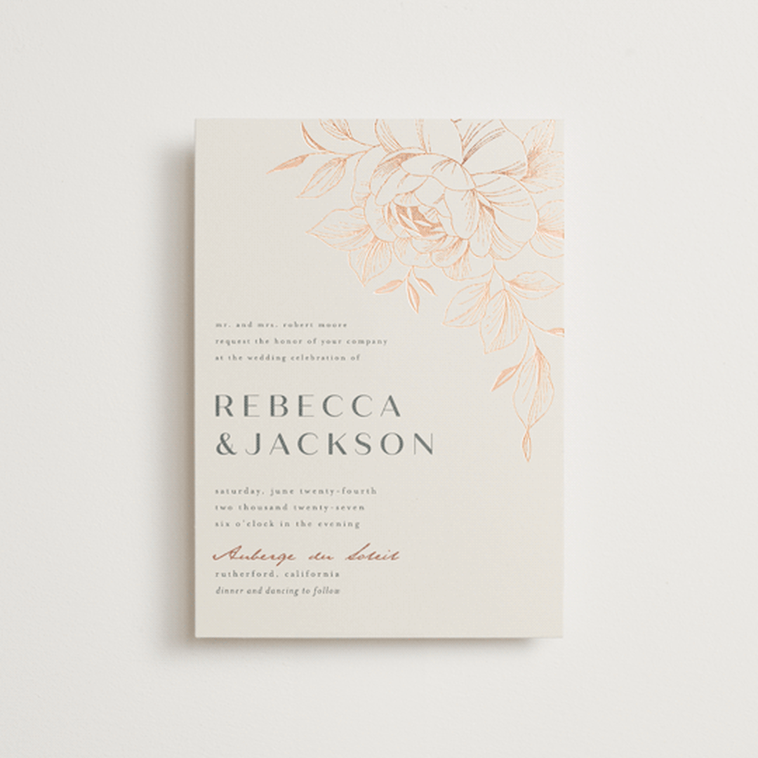 "Lovely" - Wedding Invitations in Creme by Stardust Design Studio - Front