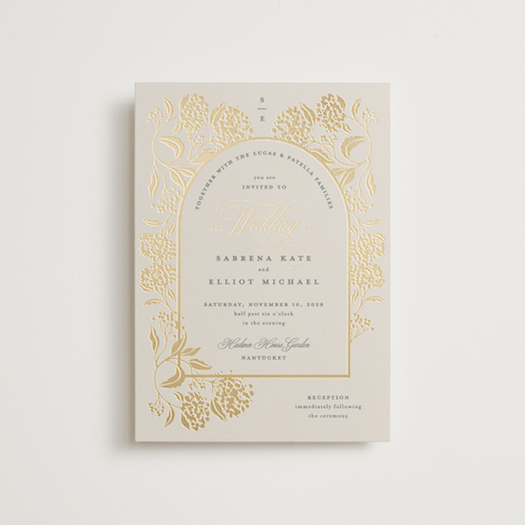 "Shimmering Hydrangeas" - Wedding Invitations in Tea Time by Susan Zinader - Front