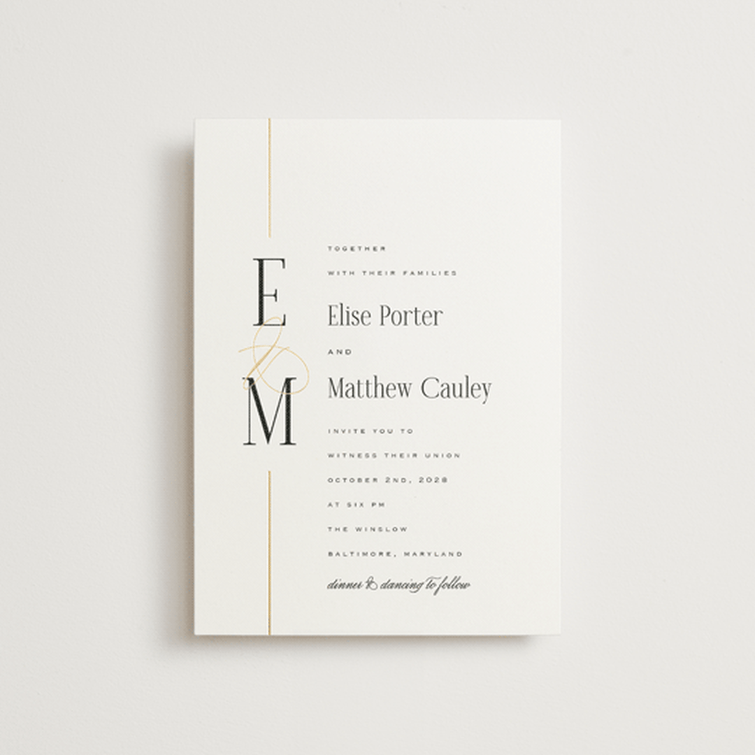 "Linear" - Wedding Invitations in Silk by Laura Hankins - Front