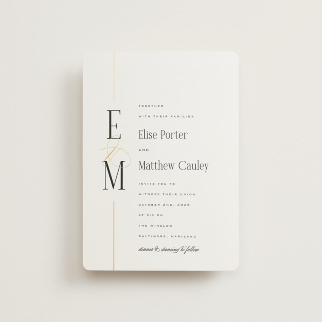 "Linear" - Wedding Invitations in Silk by Laura Hankins - Front