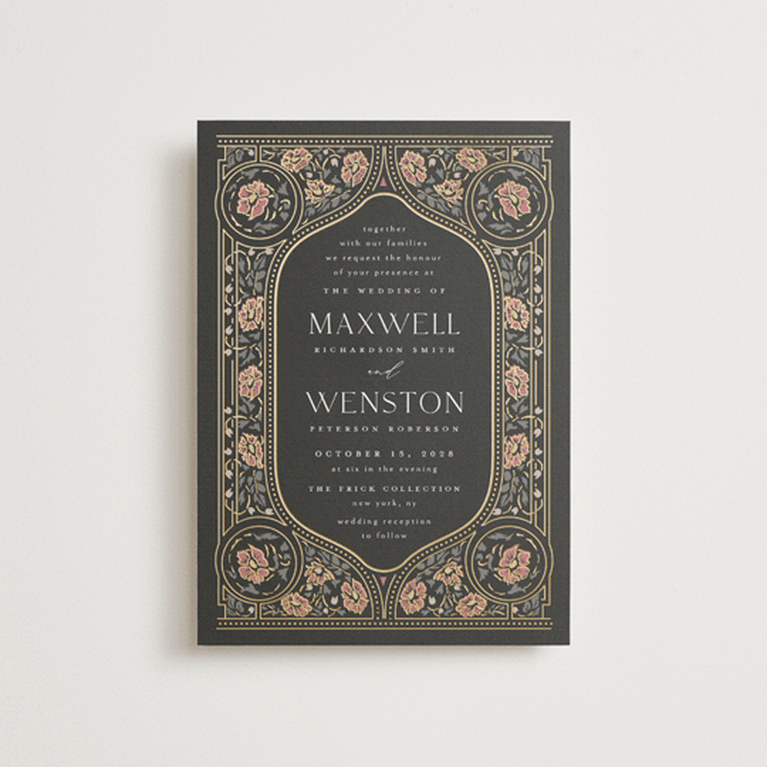 "Timeless Nature" - Wedding Invitations in Ebony by Ana de Sousa - Front