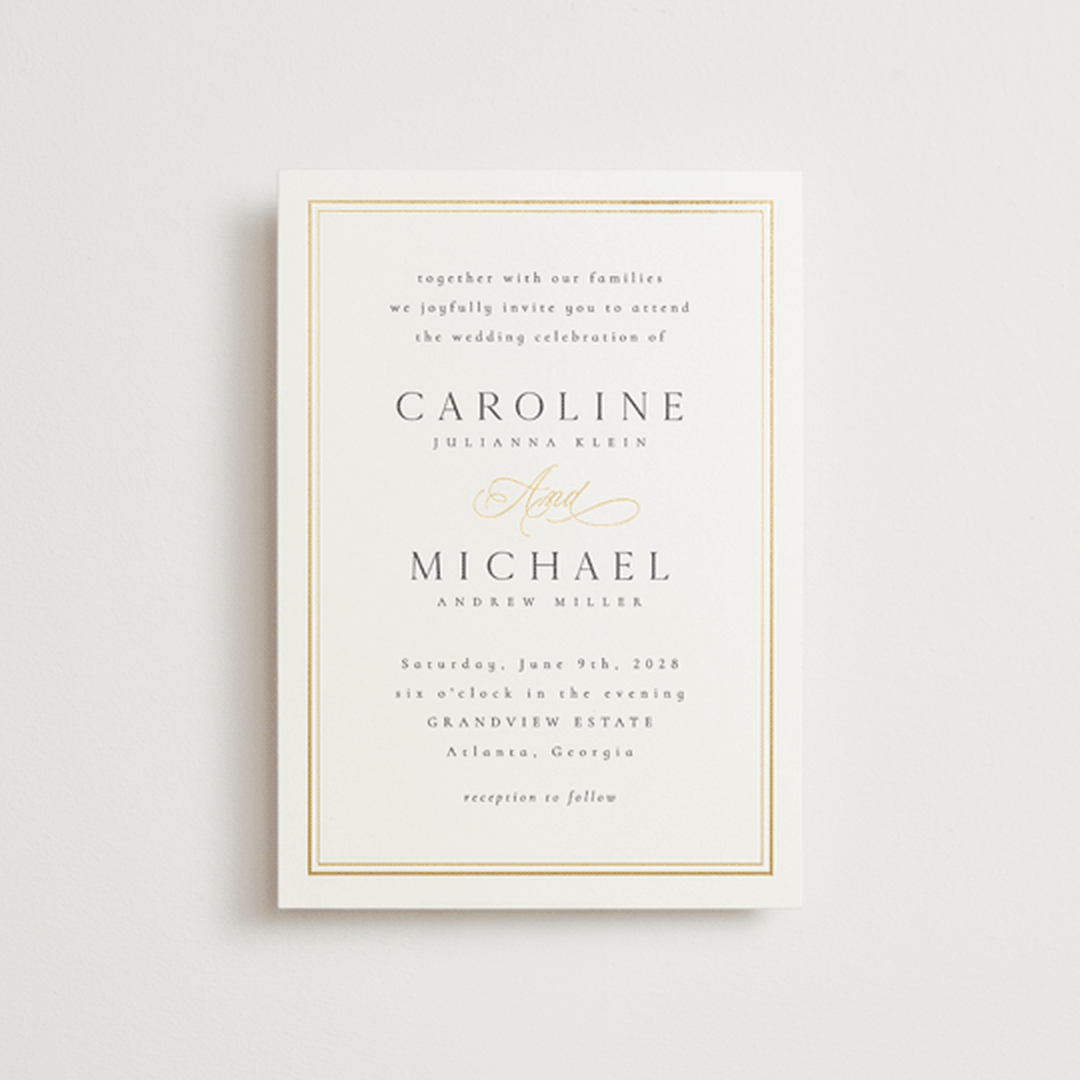 "Lustre" - Wedding Invitations in Cloud by Nicole Walsh - Front