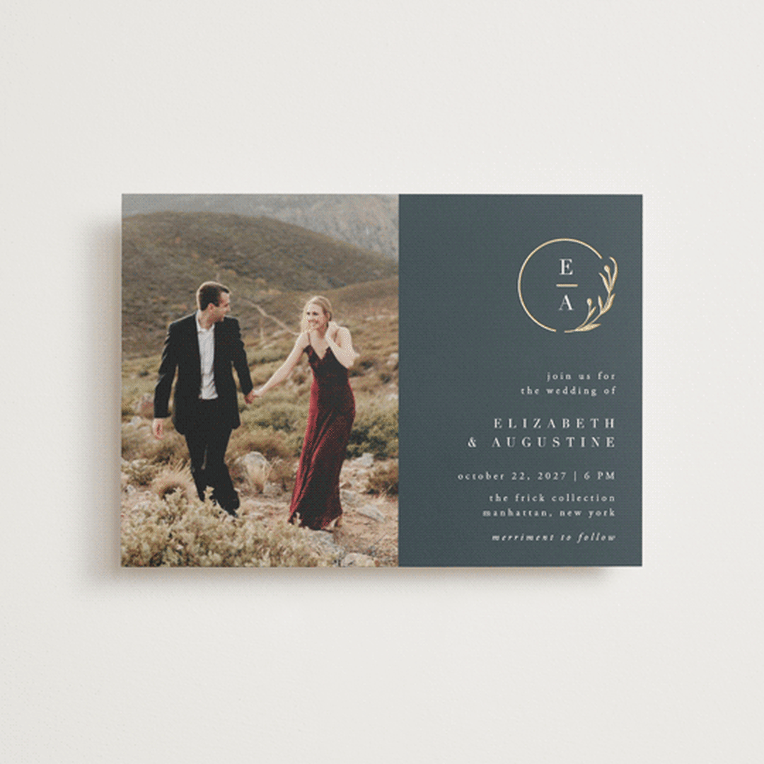 "For Eternity" - Wedding Invitations in Midnight by Ana de Sousa - Front
