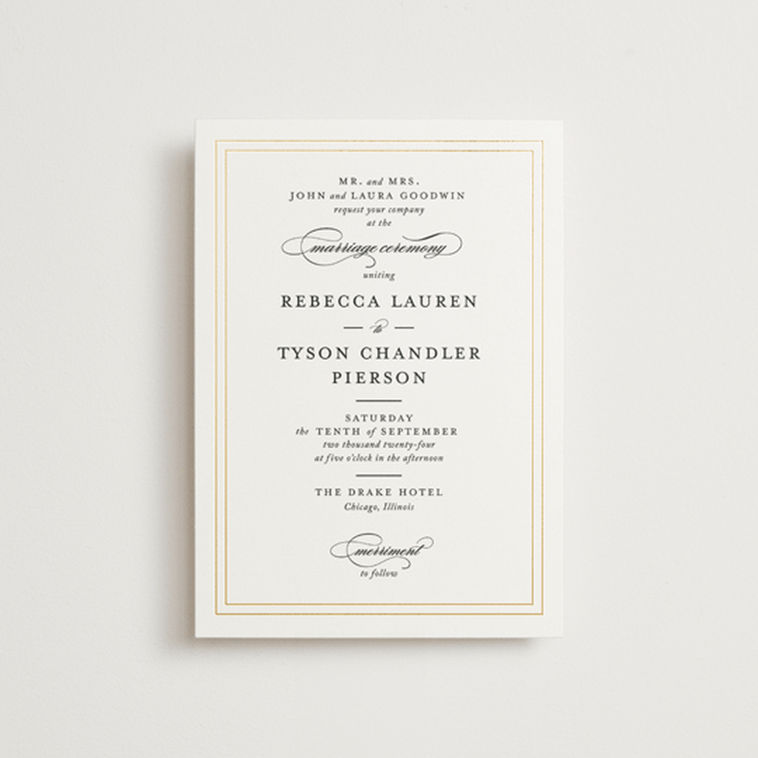 "Eloquence" - Wedding Invitations in Snow by Kimberly FitzSimons - Front