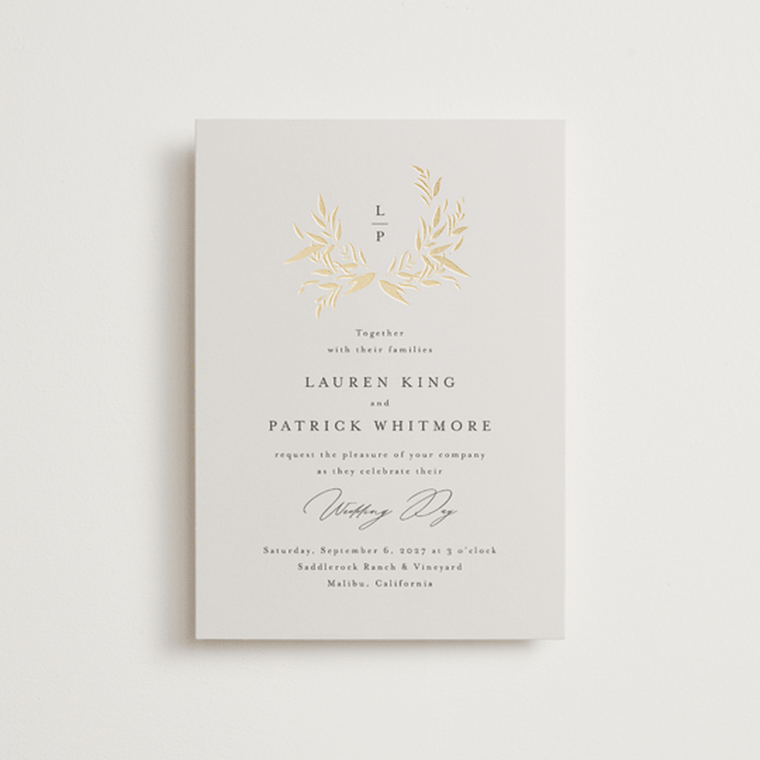 "Natural Monogram" - Wedding Invitations in Porcelain by Jennifer Postorino - Front