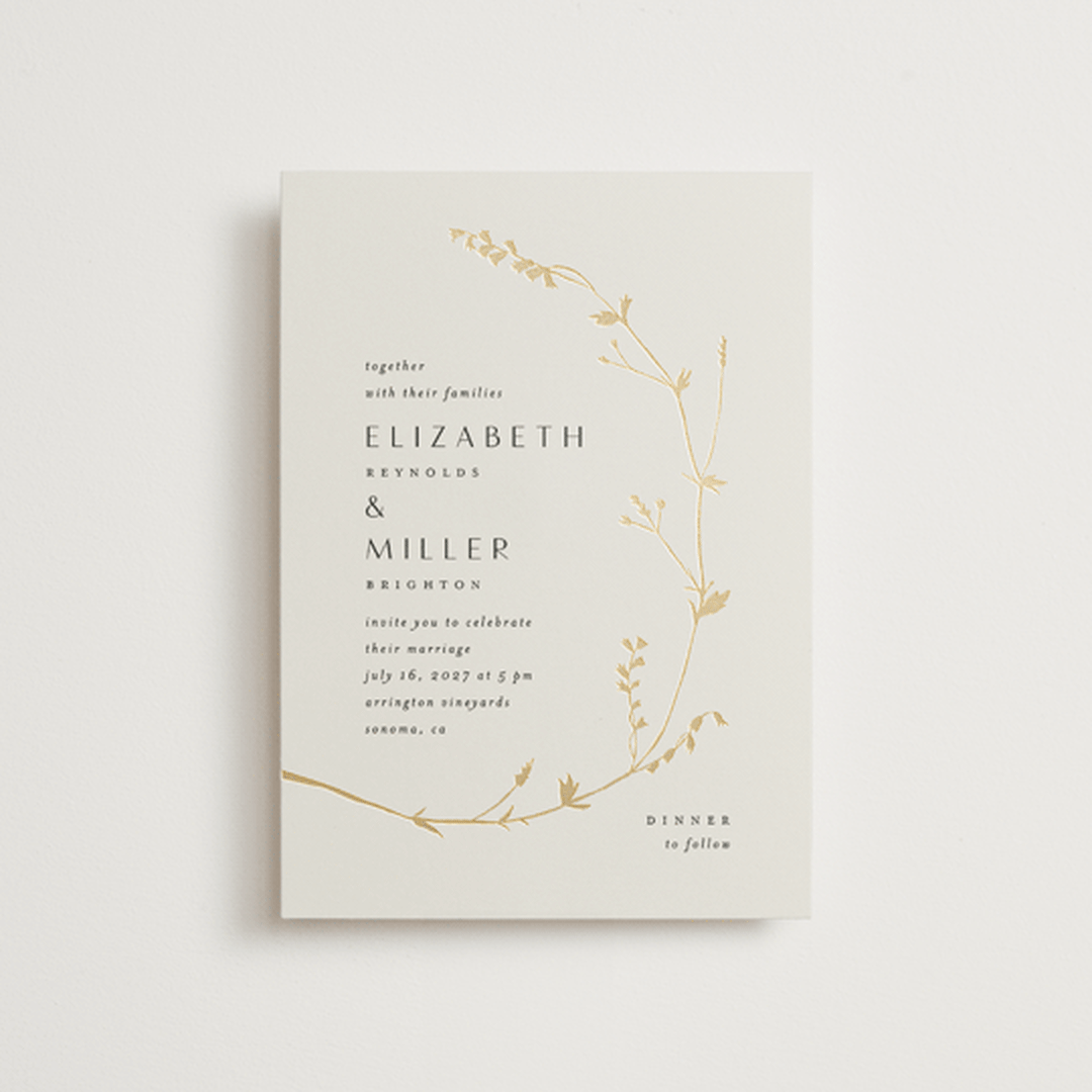 "Vine Wrap" - Wedding Invitations in Cotton by Amy Kross - Front