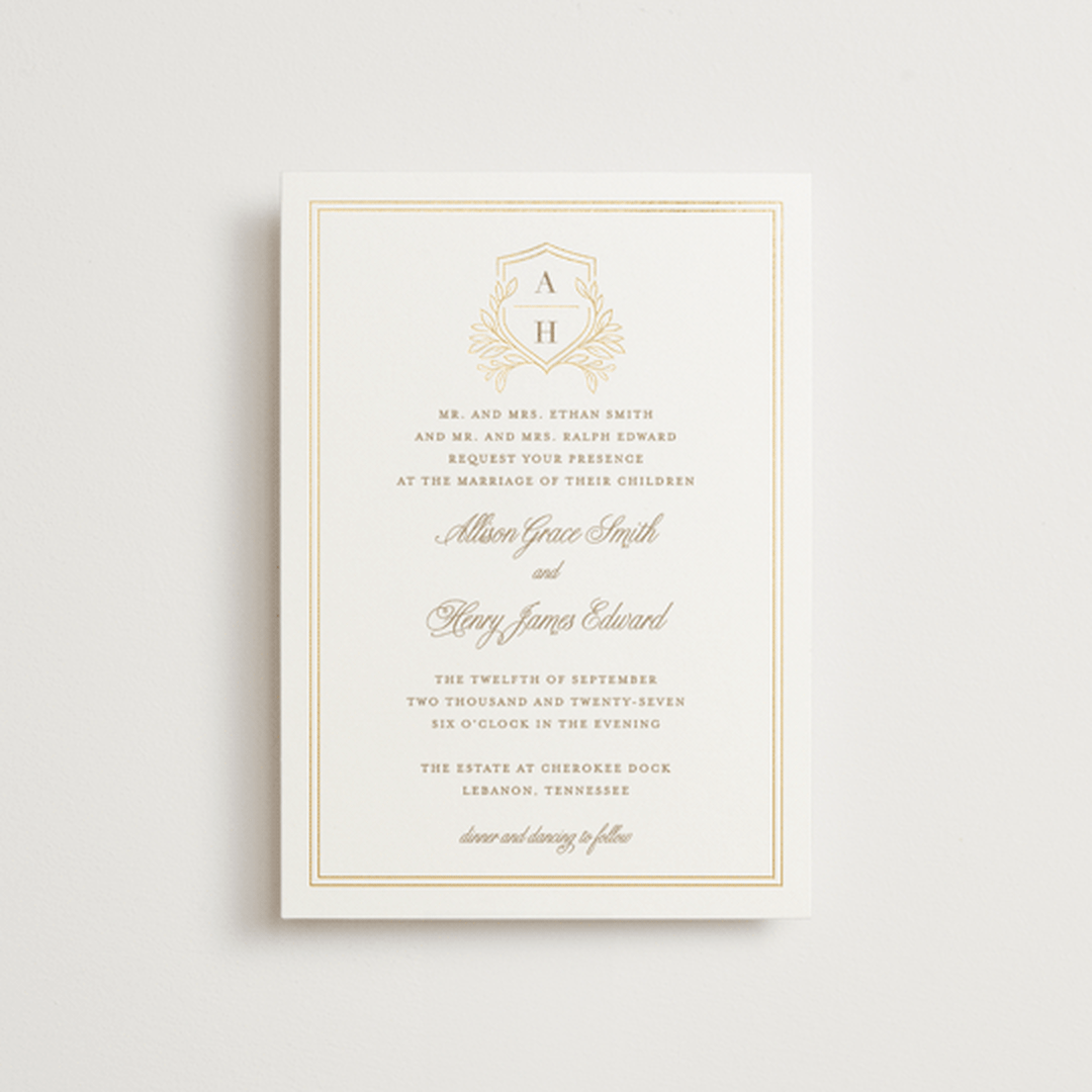 "Chic Monogram" - Wedding Invitations in Porcelain by Mansi Verma - Front
