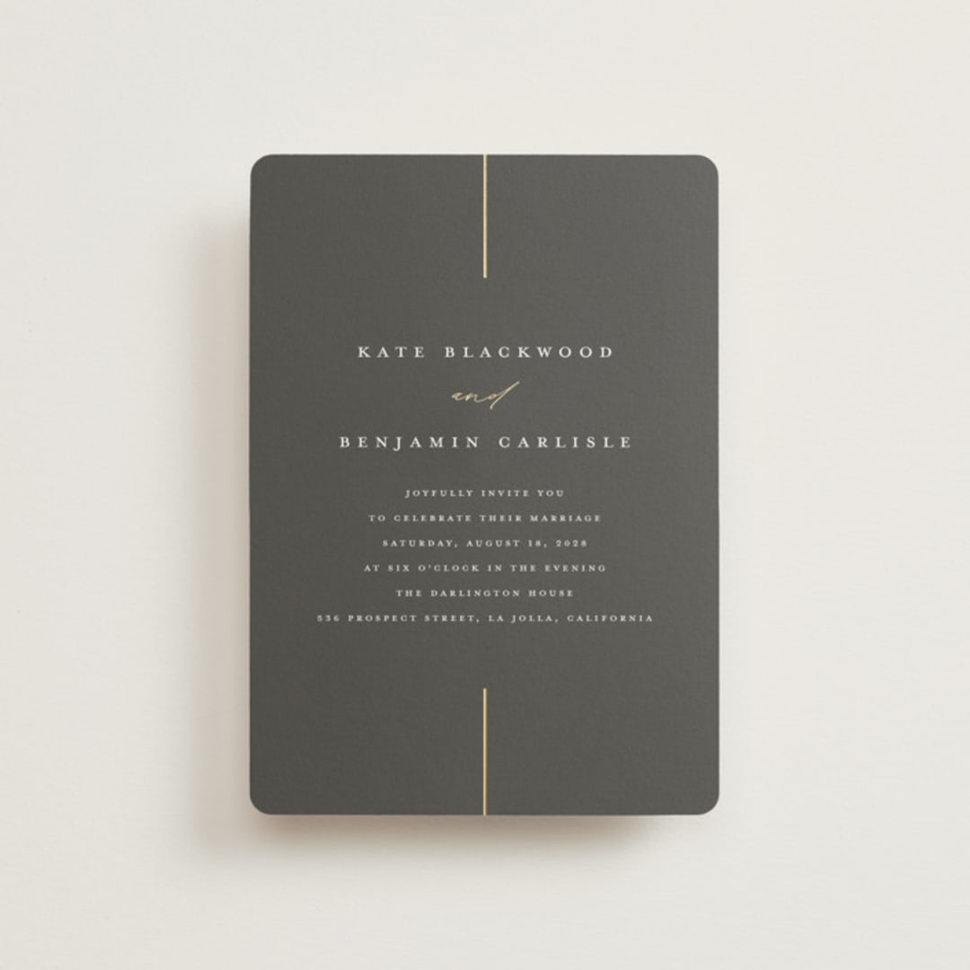 "Formal lines" - Wedding Invitations in Iron by Erica Krystek - Front