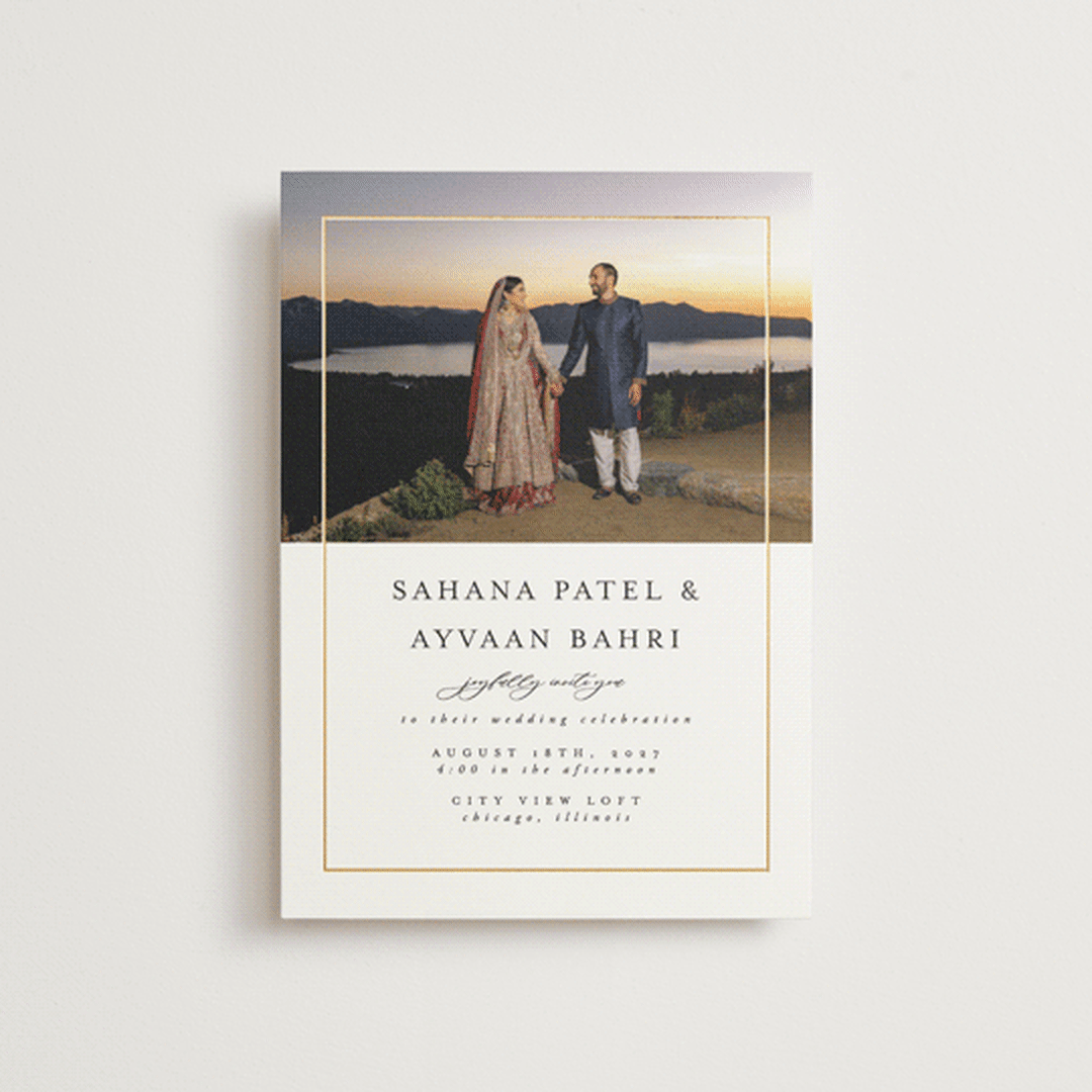 "Gilded Frame" - Wedding Invitations in Pearl by Nicole Walsh - Front