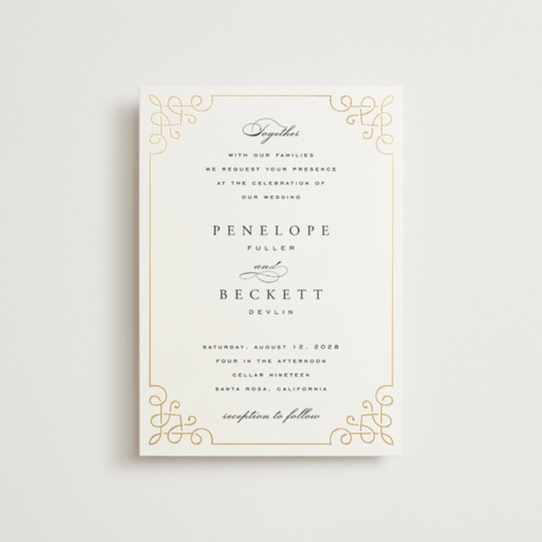"Intertwined" - Wedding Invitations in Pearl by Janean Hinger - Front
