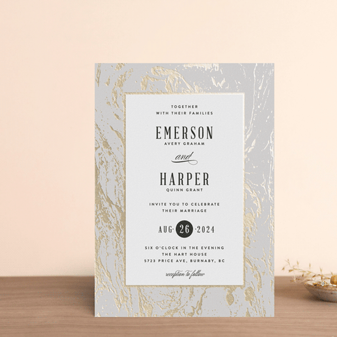 "Modern Marble" - Wedding Invitations in Cloud by Kelly Schmidt - Front