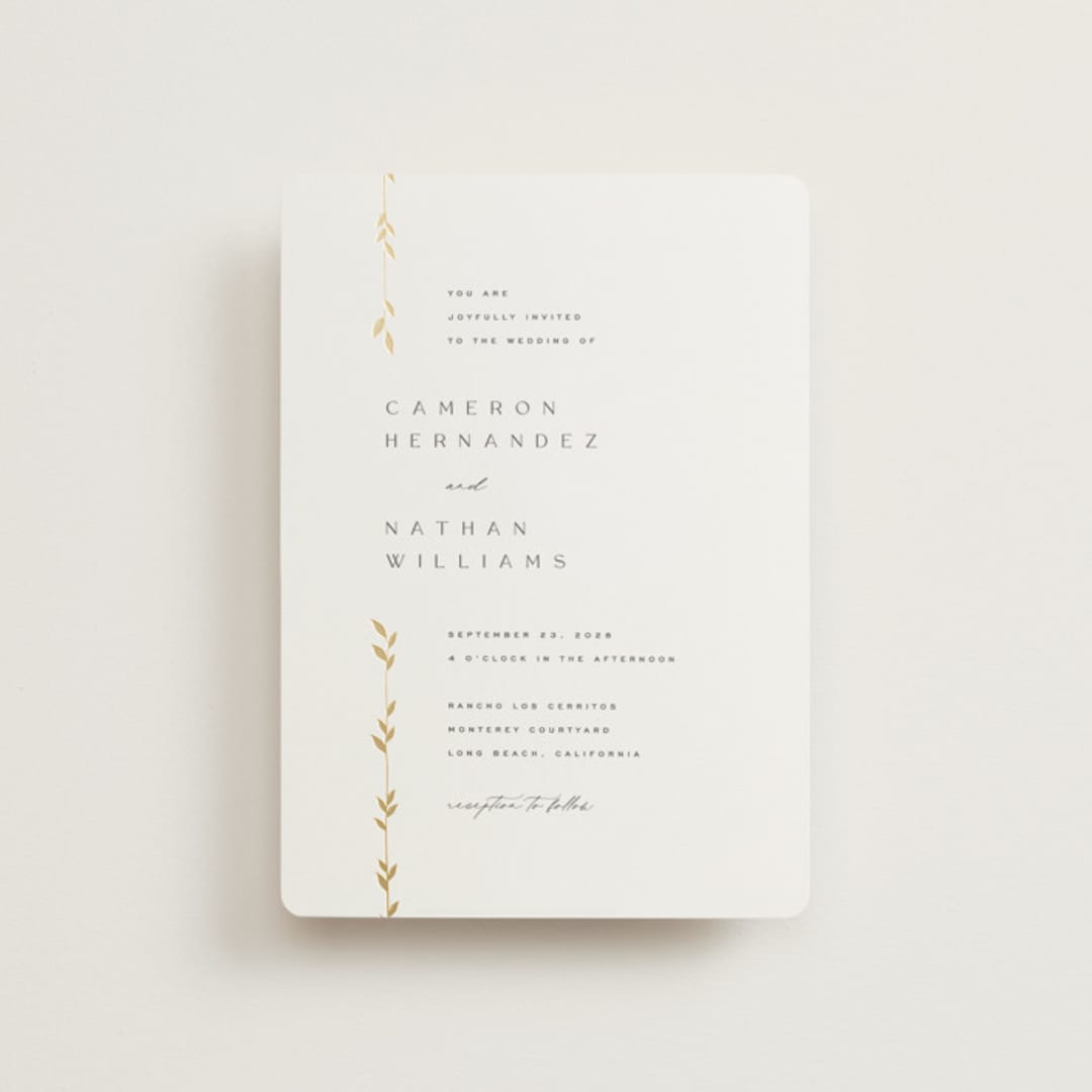 "Courtyard" - Wedding Invitations in Lily by Owl and Toad - Front