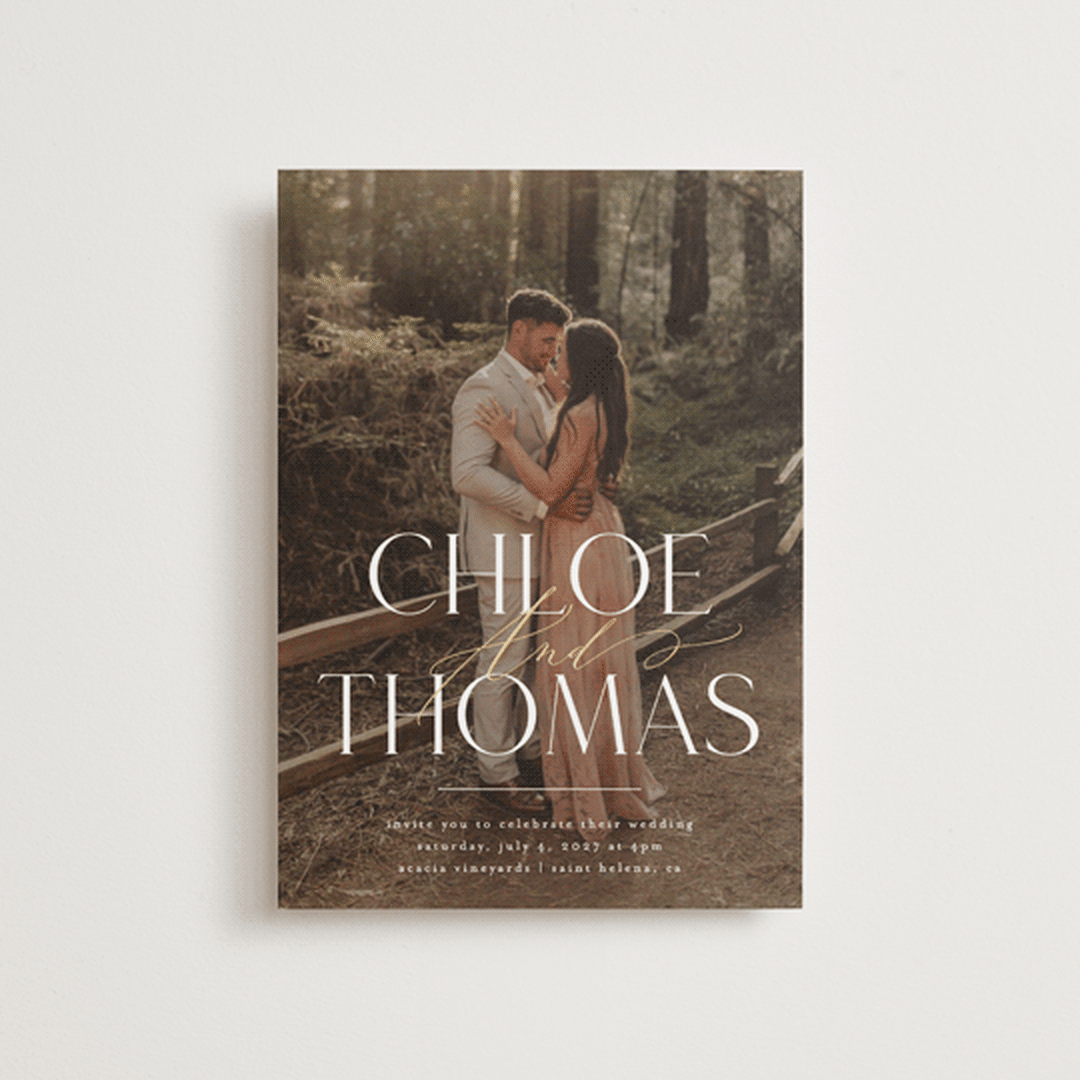 "Overlay" - Wedding Invitations in Silk by Kelly Schmidt - Front