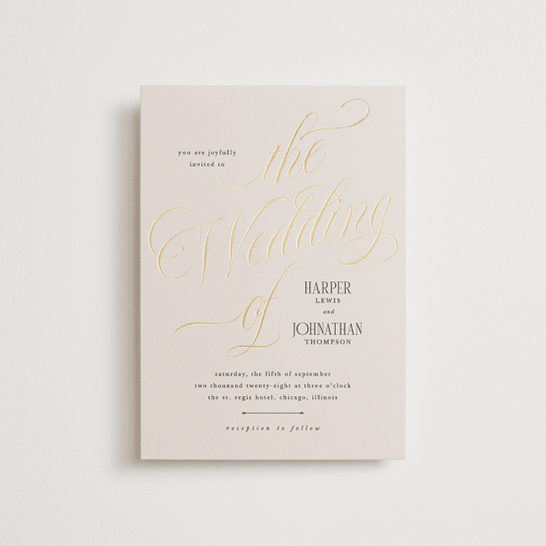 "Mirin" - Wedding Invitations in Linen by Kate Ahn - Front