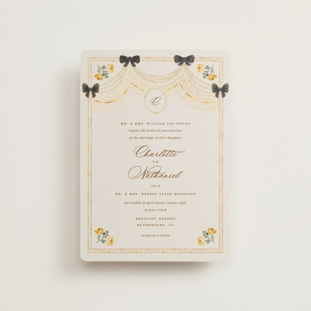 "Tuileries" - Wedding Invitations in Golden by Claudia Orengo - Front