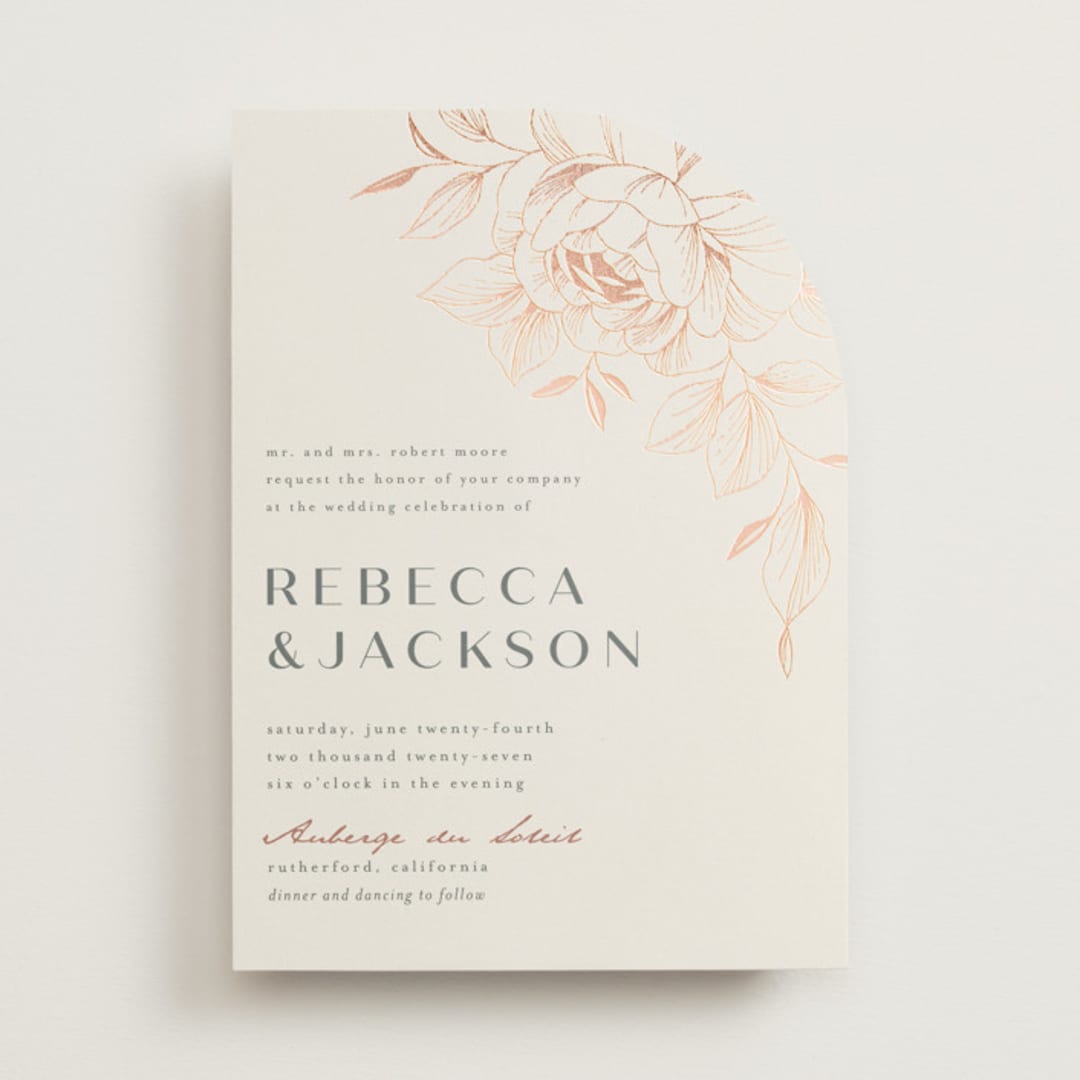 "Lovely" - Wedding Invitations in Creme by Stardust Design Studio - Front