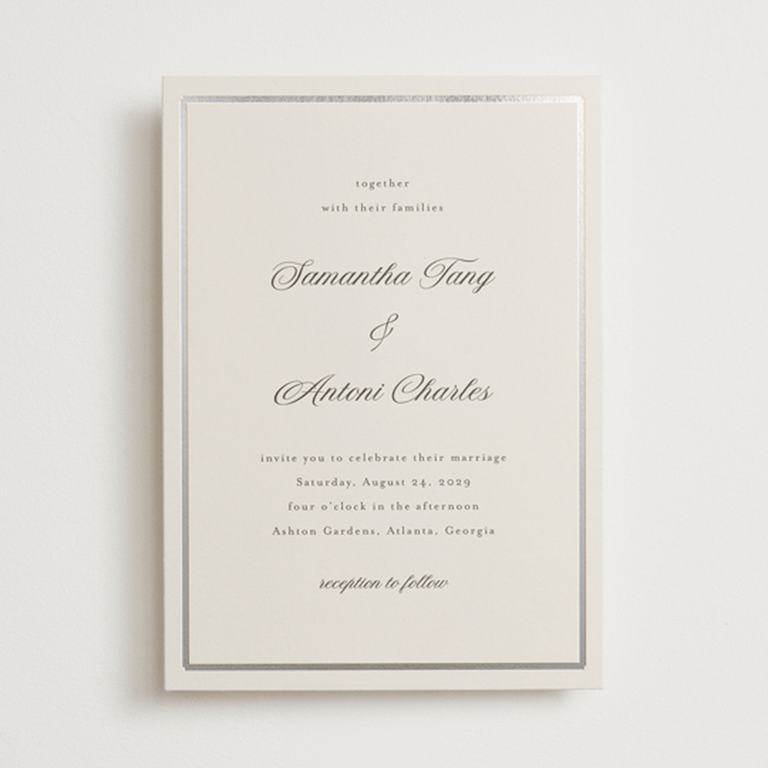"Tux" - Wedding Invitations in Antique by Nicole Walsh - Front