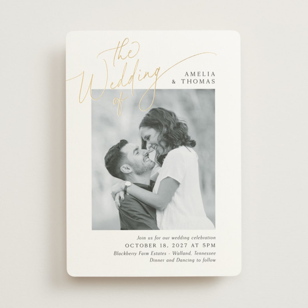 "The Wedding" - Wedding Invitations in Marshmallow by Kaydi Bishop - Front