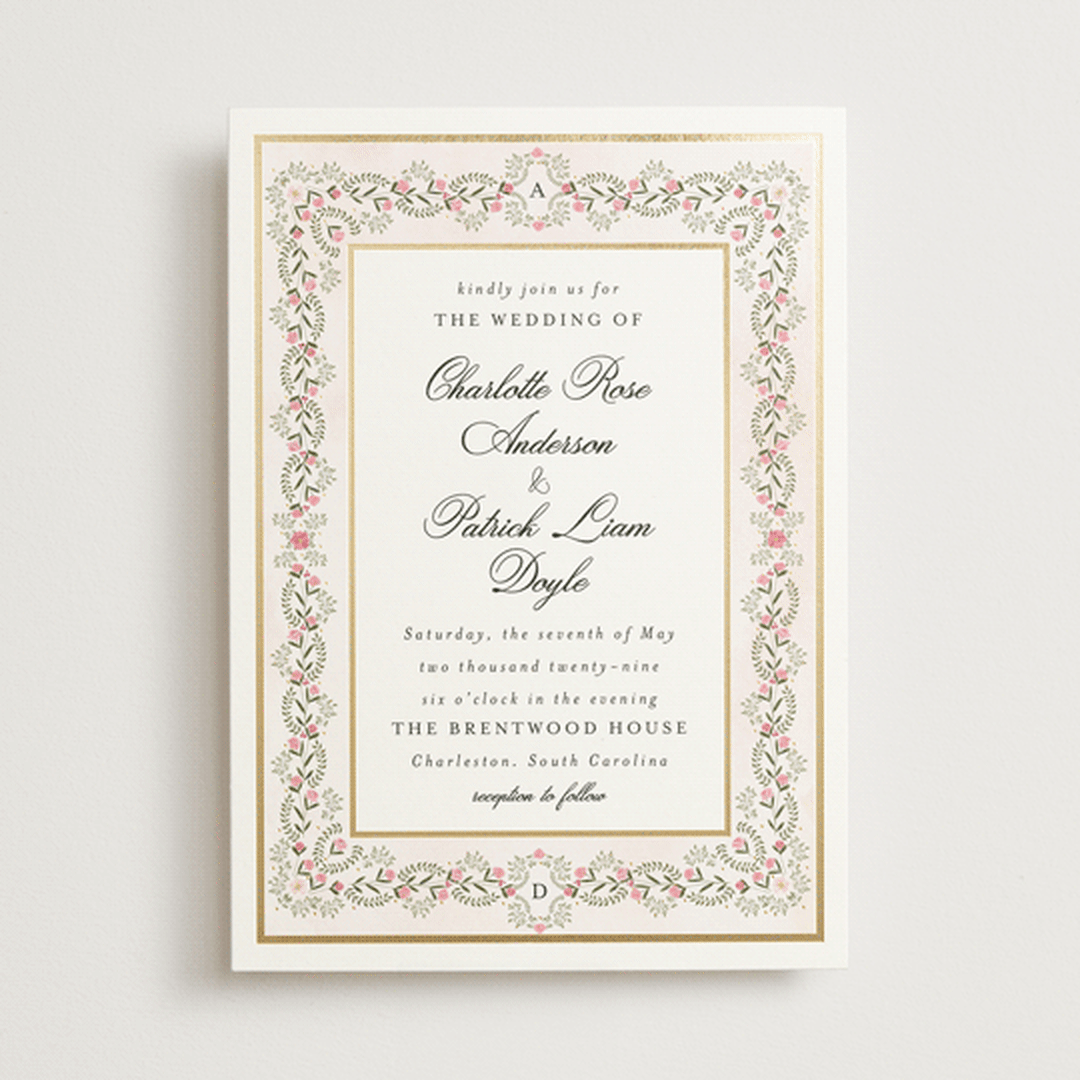 "Embrace" - Wedding Invitations in Peony by Susan Moyal - Front