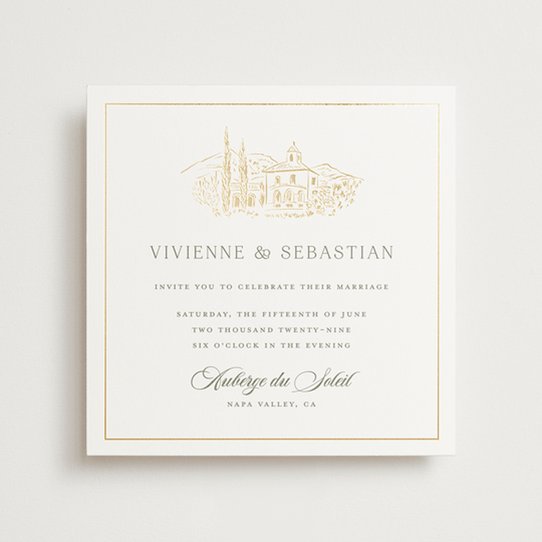 "Country Elegance" - Wedding Invitations in Sage Green by Lucrecia Caporale - Front