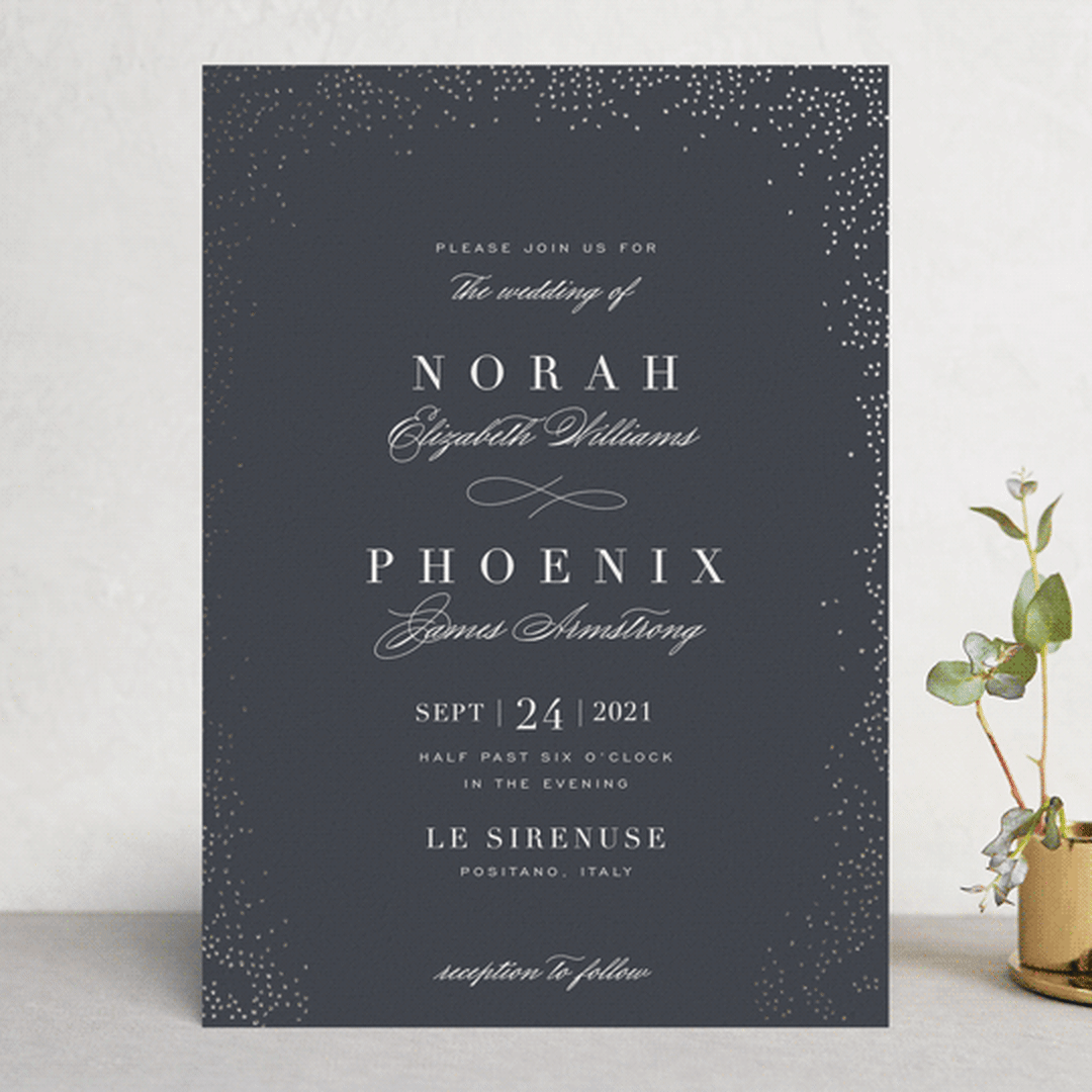"Amazed" - Wedding Invitations in Obsidian by Design Lotus - Front