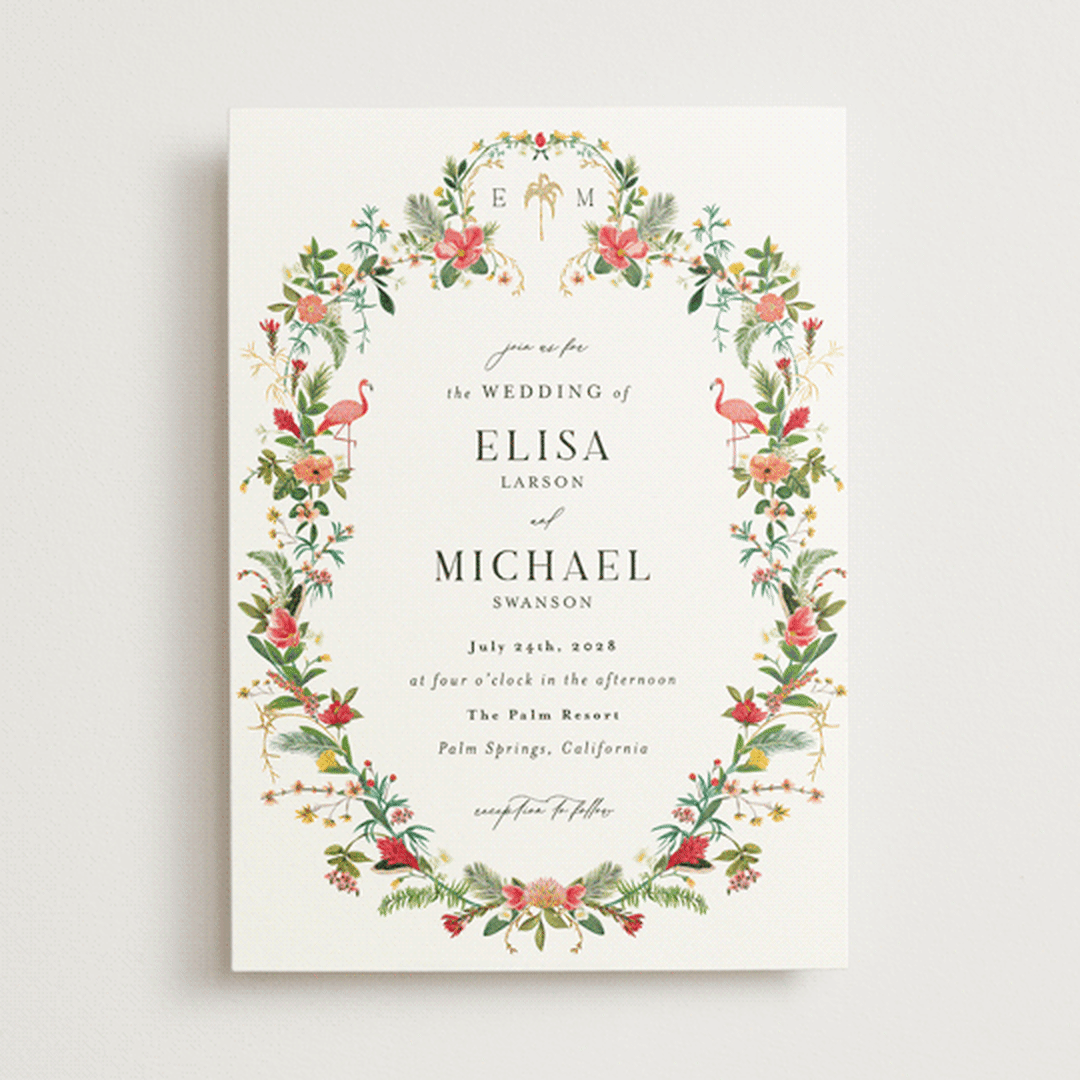 "Tropica" - Wedding Invitations in Papaya by Susan Moyal - Front