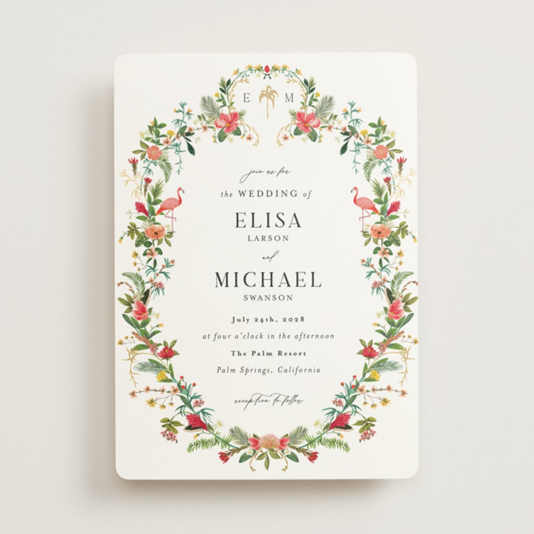 "Tropica" - Wedding Invitations in Papaya by Susan Moyal - Front