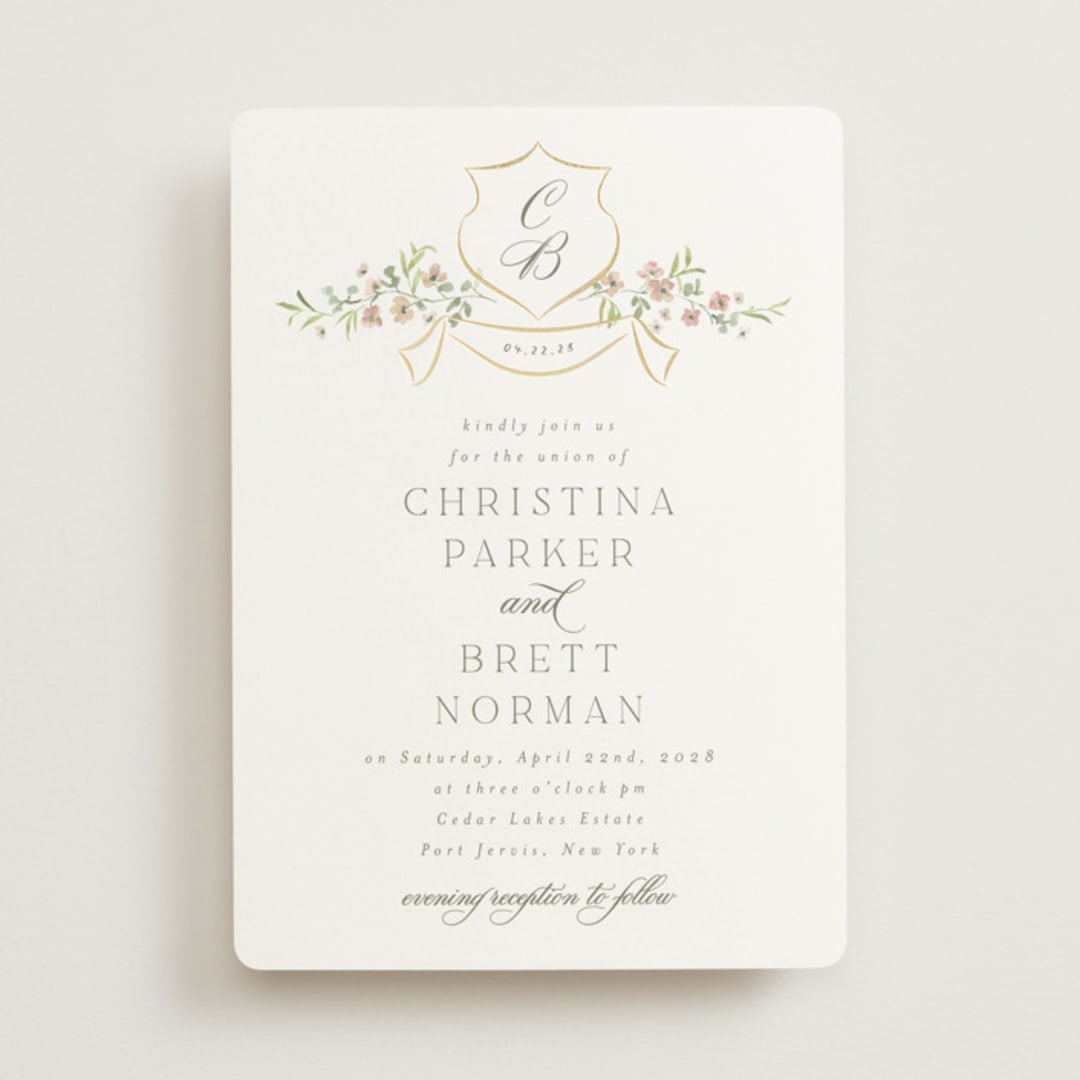 "Posy" - Wedding Invitations in Blush by Everett Paper Goods - Front