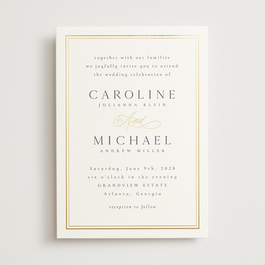 "Lustre" - Wedding Invitations in Cloud by Nicole Walsh - Front